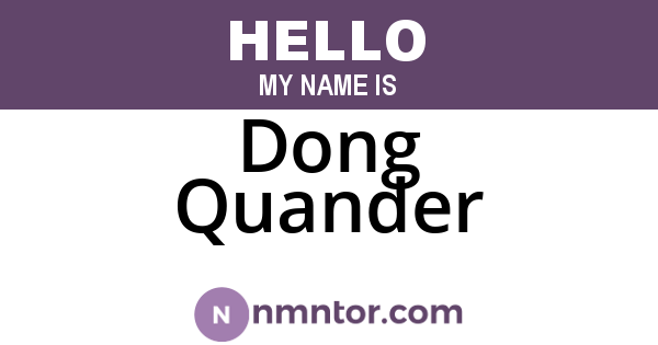 Dong Quander