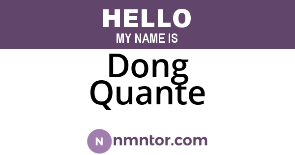 Dong Quante