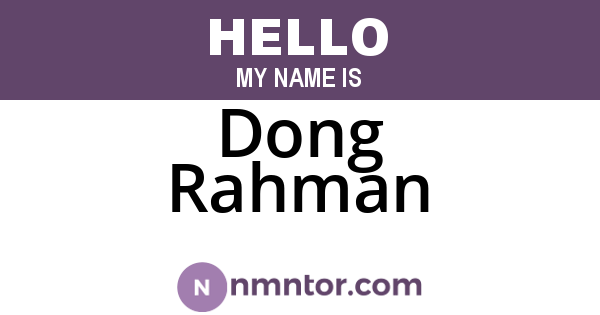 Dong Rahman