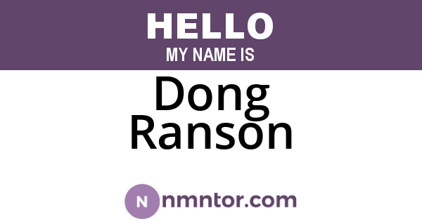 Dong Ranson