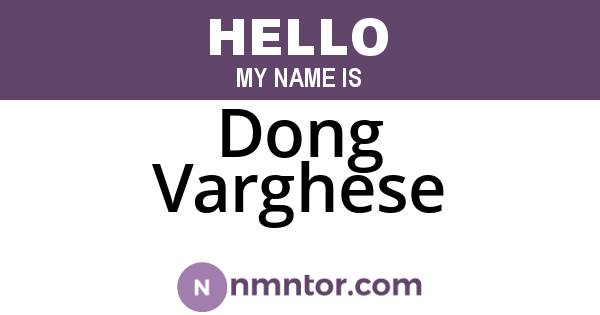 Dong Varghese