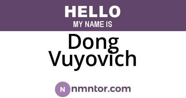 Dong Vuyovich
