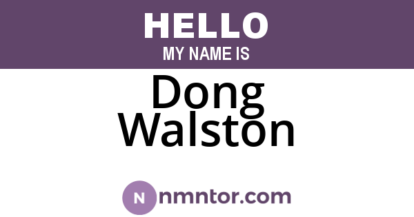 Dong Walston