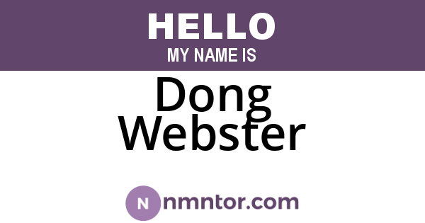 Dong Webster