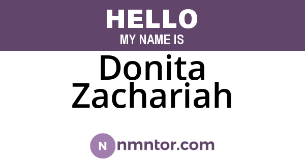 Donita Zachariah