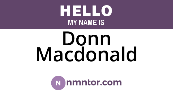 Donn Macdonald