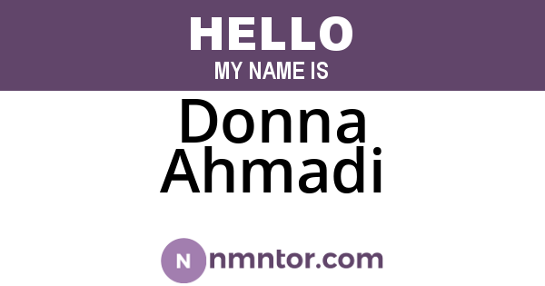 Donna Ahmadi