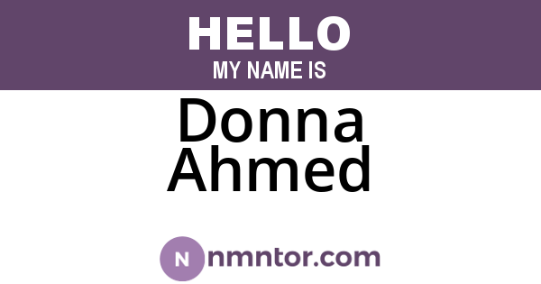 Donna Ahmed