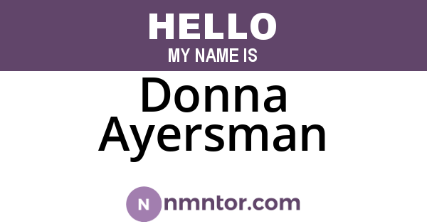 Donna Ayersman