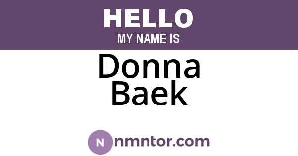 Donna Baek