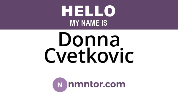 Donna Cvetkovic