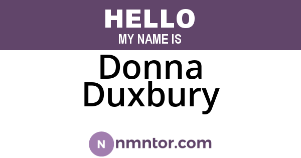 Donna Duxbury