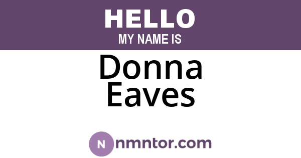 Donna Eaves