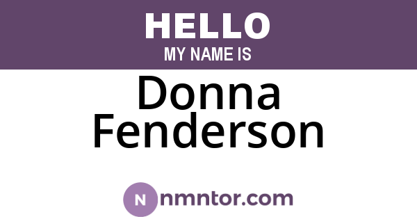 Donna Fenderson