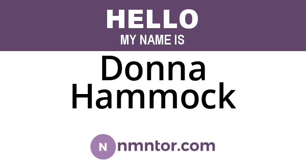Donna Hammock