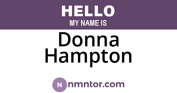 Donna Hampton