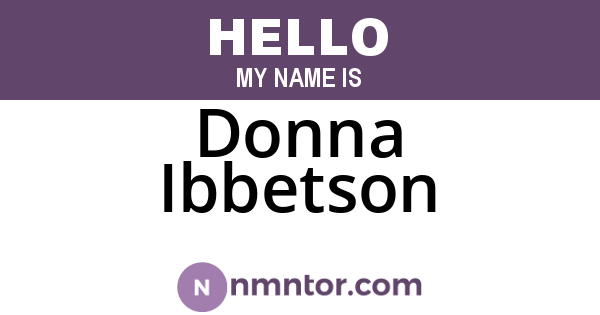 Donna Ibbetson