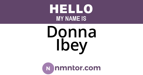 Donna Ibey