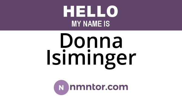 Donna Isiminger