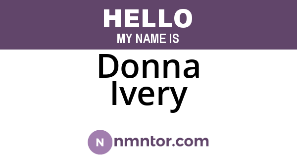 Donna Ivery