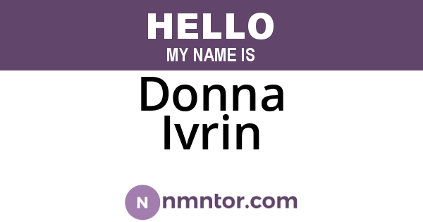 Donna Ivrin