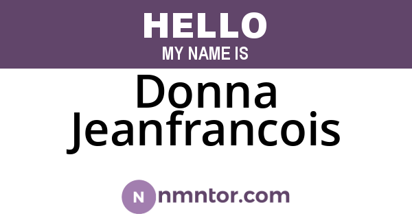 Donna Jeanfrancois