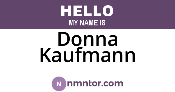 Donna Kaufmann