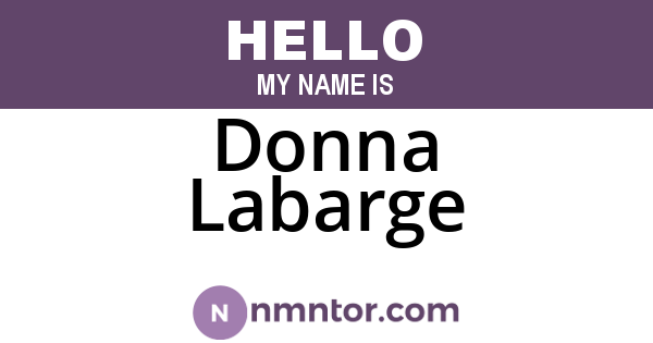 Donna Labarge