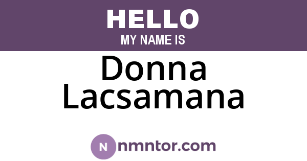 Donna Lacsamana