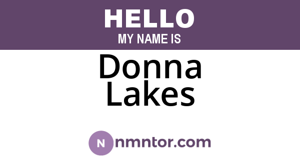 Donna Lakes