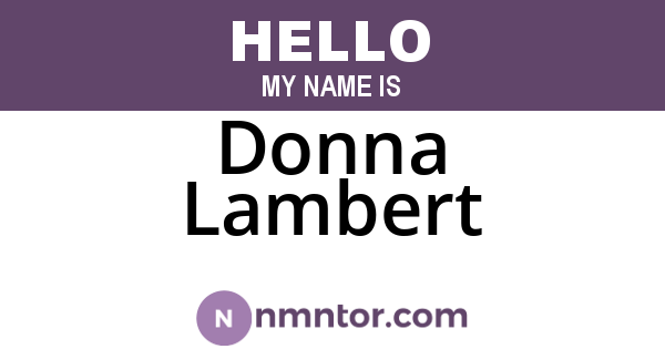Donna Lambert