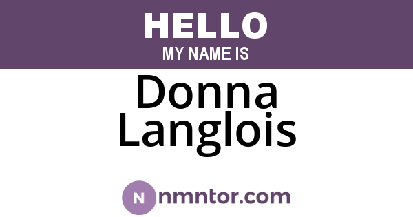 Donna Langlois