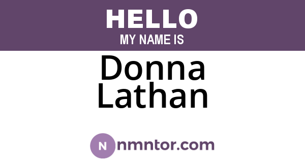 Donna Lathan