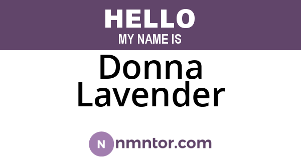 Donna Lavender
