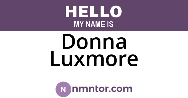 Donna Luxmore
