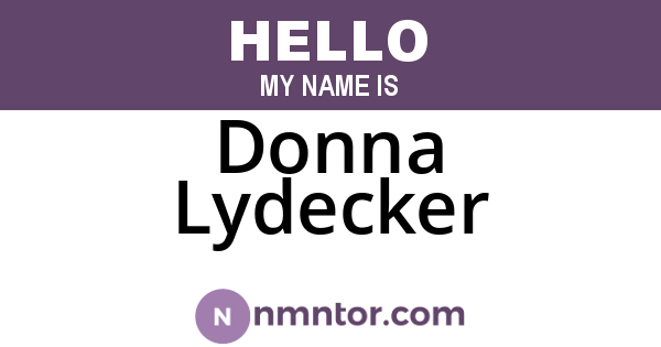 Donna Lydecker
