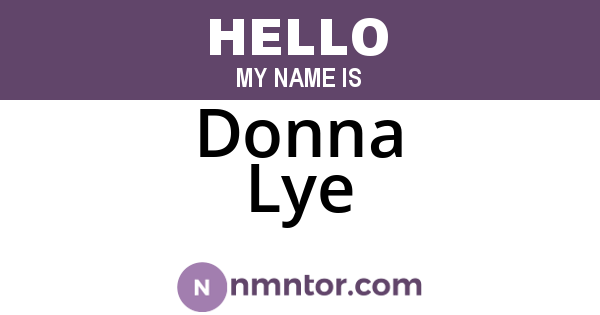 Donna Lye