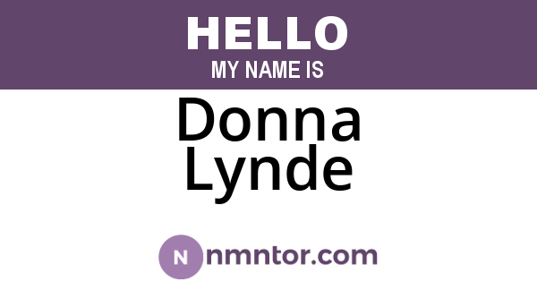 Donna Lynde
