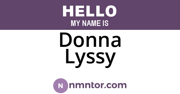 Donna Lyssy