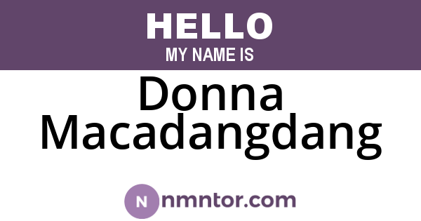 Donna Macadangdang
