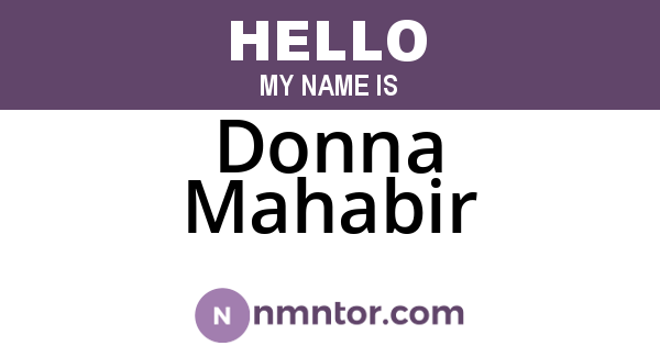 Donna Mahabir