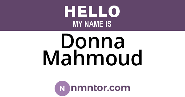 Donna Mahmoud