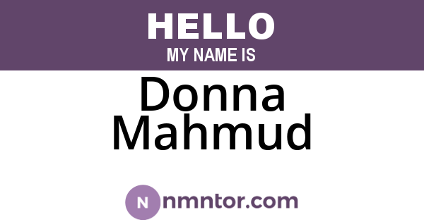 Donna Mahmud