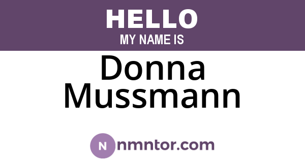Donna Mussmann