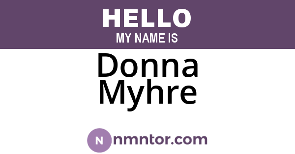 Donna Myhre
