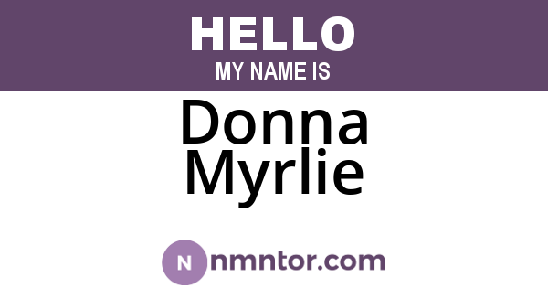 Donna Myrlie