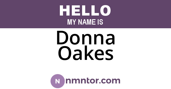 Donna Oakes