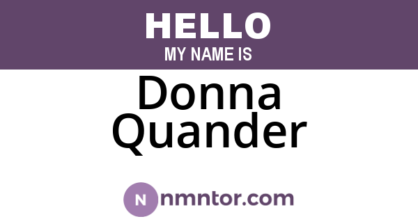 Donna Quander