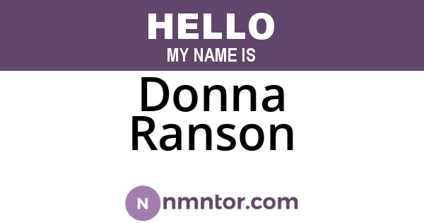 Donna Ranson