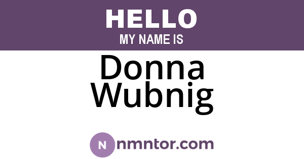 Donna Wubnig